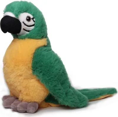 Image de Inware 7495 - Doudou perroquet Peter, vert/jaune, 20 cm Peluche Ara Jaune-Vert