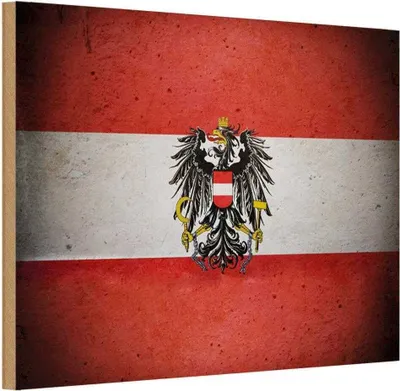 Produktbild von vianmo Holzschild 20x30 cm Österreich Fahne Flagge Wappen