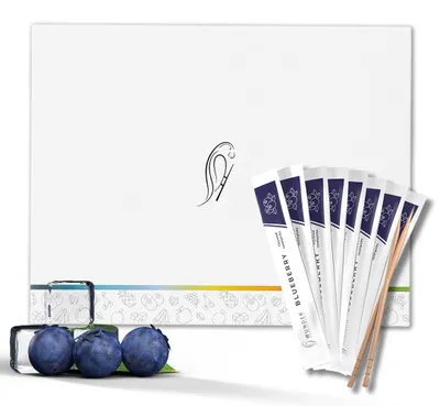 Productafbeelding van Wunder-satéstokjes met blauwe bessensmaak, 100 stuks, individueel verpakt, intense smaak, frisse adem, suikervrij, een alternatief voor kauwgom