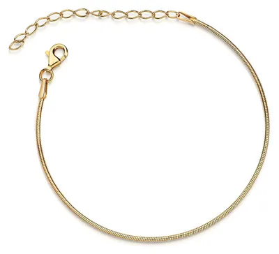 Produktbild von MATERIA Damen Armband Schlangenkette 925 Silber vergoldet 1,2mm 17-22cm variabel #SA-62