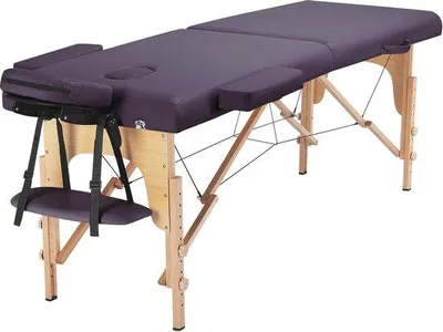 Image de Fauteuil de massage avec pieds en bois et appui-tête - Fauteuil de massage réglable et pliable pour un usage domestique