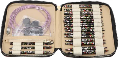 Produktbild von 13 Paar Rundstricknadeln, abnehmbares Aluminium-Druck-Stricknadel-Set, PolyurethanAufbewahrungstasche für den Hausgebrauch