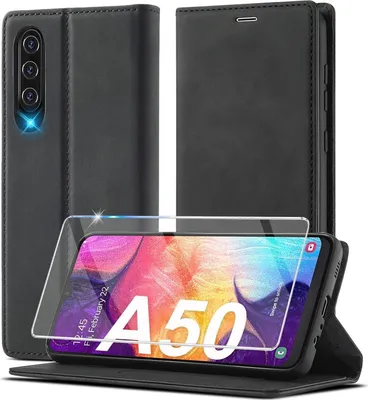 Image de Samsung Galaxy A50 Housse en cuir Wallet Case avec film de protection