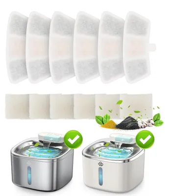 Produktbild von 6 Stück Ersatzfilter für 3,5L Edelstahl Katzenbrunnen Modell PW04