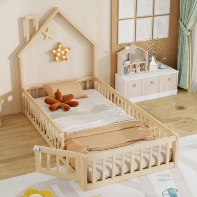 Produktbild von Hausbett, 90 x 200 cm, Kinderbett, Bett mit Lattenrost (ohne Matratze)