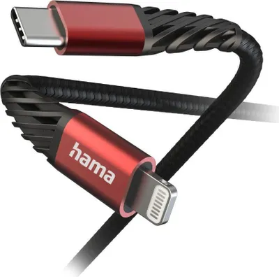 Produktbild von Hama Extreme, 1,5 m, Lightning, USB C, Männlich, Männlich, Schwarz, Rot