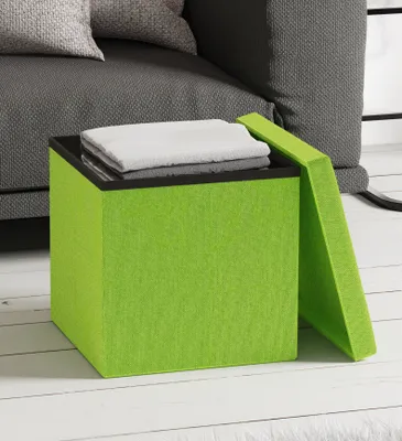 Produktbild von VCM Stoff Sitztruhe | Maße ca. H. 38 x B. 38 x T. 38 cm | Kiste für flexiblen Einsatz in allen Wohnräumen | Aufbewahrungsbox | Sitzhocker - Boxas