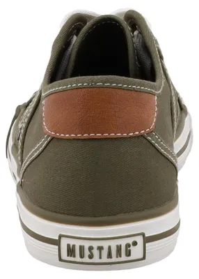 Produktbild von Mustang Damen Sneaker Ziernähte Unifarben Schnürung 26M0242007, Größe:39 EU, Farbe:Grün