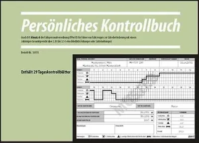 Produktbild von Persönliches Kontrollbuch Fahrtenbuch  §1 Abs. 6 FpersV enthält 29 Tageskontrollblätter