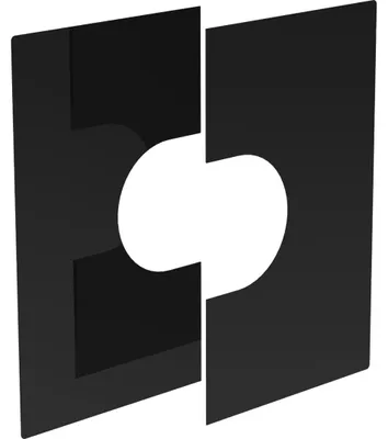 Produktbild von Jeremias DW Black Deckenblende 200mm zweiteilig 0-30 Grad doppelwandig Edelstahl Abgasanlage für Öl Gas Festbrennstoffe