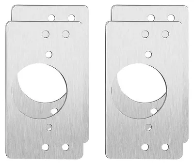 Imagen del producto de Placa de reparación para bisagras de muebles, acero inoxidable, fácil instalación, juego de 4 piezas (tipo A)