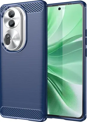 Produktbild von Hülle für Oppo Reno11 Pro Carbon-Faser Weich TPU Silikon Stoßfest Handyhülle Blau
