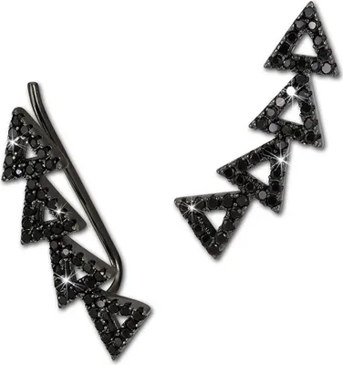 Produktbild von SilberDream Ear Cuff Dreiecke Zirkonia geschwärzt Ohrklemmen 925 Silber D2GSO426S