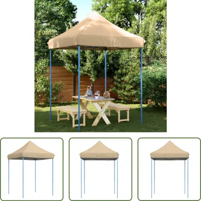 Produktbild von The Living Store Partyzelt Faltbar Pop-Up Beige 200x200x306 cm