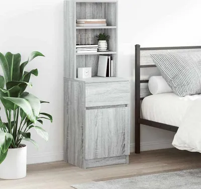 Obrázek produktu pro vidaXL Noční stolek Grey Sonoma 39x35x125 cm Materiál na bázi dřeva