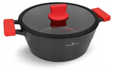 Produktbild von Zwieger Obsidian Topf mit Deckel 28 cm Schwarz Aluminium