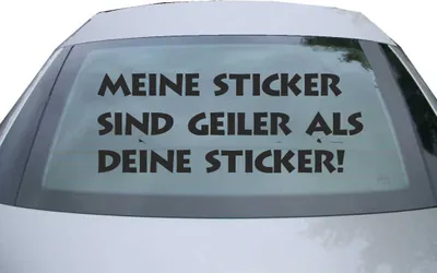 Produktbild von Indigos UG - Aufkleber Heckscheibe & Motorklappe DE2914 - schwarz - 600x227 mm - Meine Sticker sind geiler - Auto Scheiben Fenster Heckklappe Tuning Racing JDM - Die cut