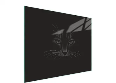 Produktbild von Gehärtetes Glasschneidebrett mit Katzenmotiv, 52x40 cm, rutschfest und hygienisch