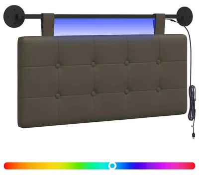 Produktbild von Hängendes Kopfteil Mit LED Licht Grau Kunstleder