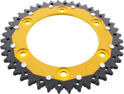 Imagen del producto de Piñón y corona dobles, color dorado y , con 44 dientes, paso 520, para Honda