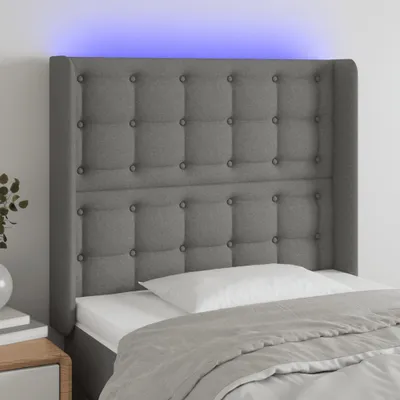 Produktbild von LED Kopfteil Dunkelgrau 103x16x118/128 cm Stoff , Kopfteile Design 2024