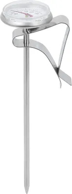Imagen del producto de Termómetro para medir la temperatura del café con espuma, de tipo colgante y ajustable, con clip, para uso en la cocina. (Modelo corto)