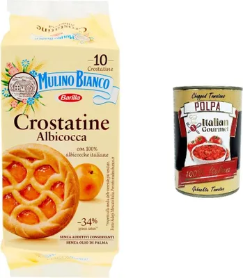 Produktbild von 12x Mulino Bianco Crostatina Albicocca törtchen mit Aprikose 400 g + Italian gourmet polpa 400g