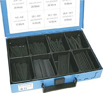 Imagen del producto de 135 piezas: Juego de tubos termorretráctiles. Variedad de tubos termorretráctiles. Modelo: 4499/000/06. Número de artículo: 8601