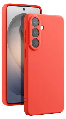 Obrázek produktu pro Pouzdro Avizar pro Galaxy S26 Plus, silikonové, s povrchem Soft-Touch a vnitřní podšívkou z mikrovlákna, barva: oranžová