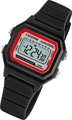 Produktbild von Calypso Uni Digital Uhr K5802/6 Sport Kunststoff Armbanduhr schwarz UK5802/6