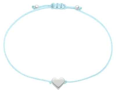 Produktbild von Selfmade Jewelry Armband Damen Herz Silber Handmade Makramee Armbändchen mit Her