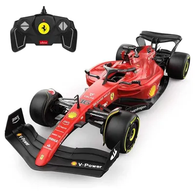 Image de Ferrari F1 F1-75, voiture de course radiocommandée (échelle 1:18) – Modèle de Formule 1 de la saison 2022, avec les pilotes Charles Leclerc et Carlos Sainz