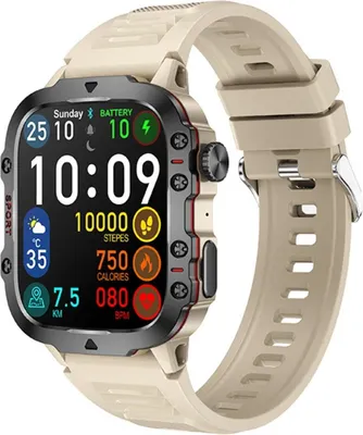 Produktbild von Qx11 Smart Watch, 1,96" HD Touchscreen IP67 Fitness-Tracker Smartwatch, Herzfrequenz, Blutsauerstoff, Schlafmonitor, Smartwatch für Damen und Herren Beige