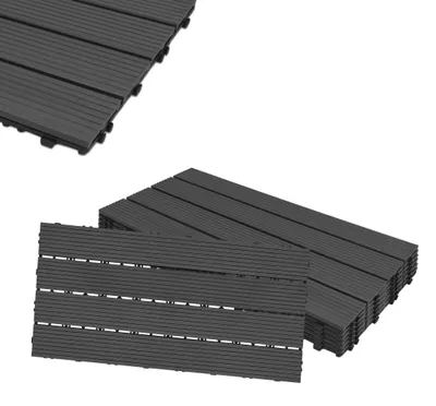 Produktbild von Set mit 6 Terrassenplatten mit Holzoptik und Drainage