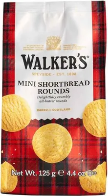 Produktbild von Walkers Pure Butter Mini Shortbread Rounds Mini Buttergebäcktaler 125g