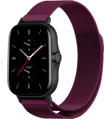 Produktbild von Strap-it Milanese Armband - Kompatibel mit Amazfit GTS 2 Armband Ersatzarmband Edelstahl - Armband mit Magnetverschluss - Hochwertiges Material - für Smartwatch 20mm Armband Lila
