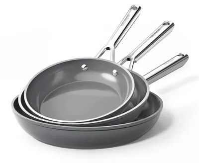 Immagine prodotto di Set di pentole in Vetroceramica per induzione, 20+24+28 cm, DiamondTitan, antiaderente, adatto al forno, colore grigio