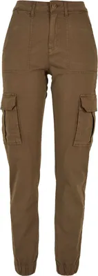 Produktbild von Urban Classics Ladies - Baumwolle Twill Utility Hose oliv - W32
