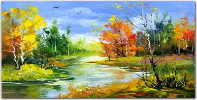 Produktbild von Coloray Bild aus Acryl 140 cm x 70 cm - Bild auf Acrylglas Gehärtetes Acryl Wohnzimmer Dekoration Wanddekoration Küche - Malerei Natur Wald Fluss