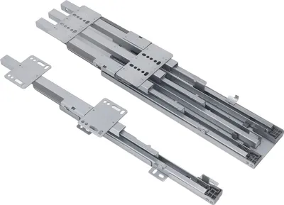 Image de 1 Set Drawer Slide Rails Pull Out Damping Drawer Sliding Guide Rail for Storage Cabinet 60KG Load Capacity