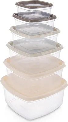 Produktbild von Lebensmittelbehälter Set mit Deckel 6-teilig BPA-frei