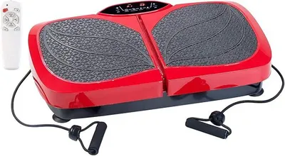 Image de Platine vibrante Sport : Plaque de vibration pour le fitness, avec oscillation et 2 élastiques, supportant jusqu'à 100 kg (plaque vibrante pour le fitness, appareil de sport, 3D)
