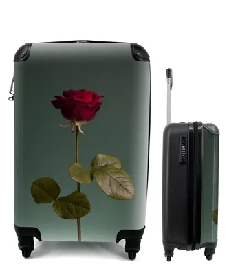Produktbild von MuchoWow® Koffer Handgepäck Trolley Rollkoffer Kleine Reisekoffer mit 4 Rollen - Rosen - Rose - Rot - Cabin Size < 55x40x23 cm & 55x40x20 cm - Fotokoffer - Kabinenkoffer - Boardgepäck - Reise-Box - Reisekoffer - Reisegepäck - Koffer mit Bild - Trolley für Kinder