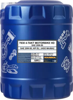 Produktbild von Mannol Motoröl 4T Motorhd 20W50 10L V-Twin Ma2 Halbsynthetisch (7830)