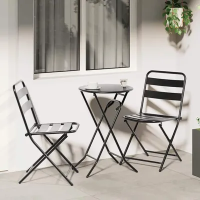 Obrázok produktu pre Maison Exclusive – Súprava záhradného bistra, 3 kusy, farba antracit, oceľ