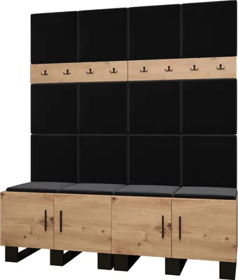 Produktbild von Garderobe ARTIN Set 3 mit gepolsterten Paneelen Industrial Design