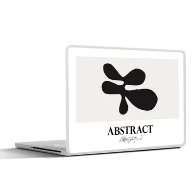 Produktbild von MuchoWow® Laptop Aufkleber Sticker Cover Schwarz - Beige - Abstrakt 30x21 cm - Sticker für Laptop - Selbstklebend