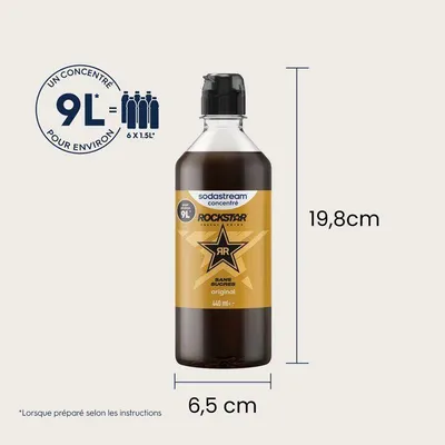 Produktbild von SODASTREAM Rockstar Original Getränkekonzentrat – Bis zu 9 l – Für Wassersprudler und Limonadenmaschinen – 6 x 440 ml