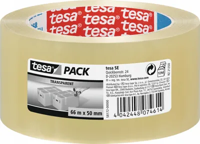 Produktbild von tesa STANDARD Packband 66m x 50mm transparent