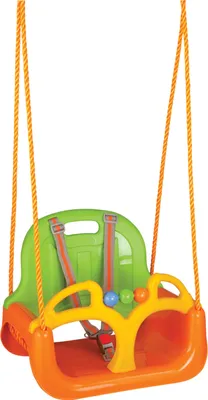 Produktbild von Siva Samba Swing mitwachsende Schaukel grün/orange 3 in1 Kinderschaukel 12 Monate